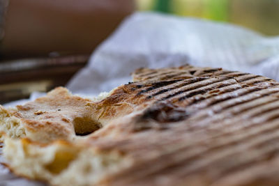 Close-up of bread on table