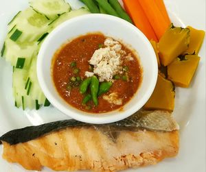 Close-up of soup in bowl