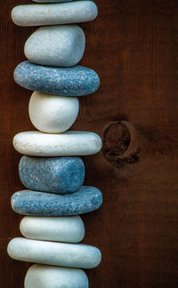 Stack of stones on table