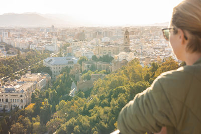 Side view of man looking at observation point