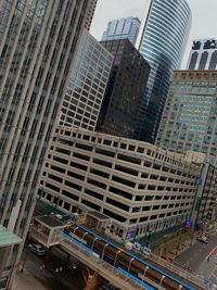 Low angle view of modern buildings in city