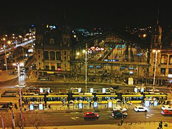 View of city street at night