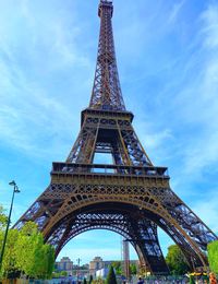 Low angle view of tower against sky