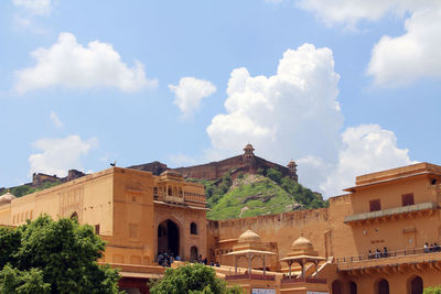 Low angle view of buildings against sky