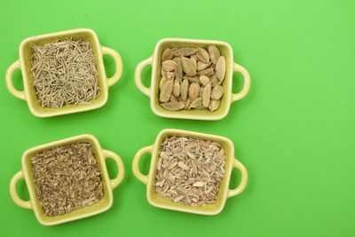 High angle view of breakfast in bowl