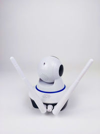 Close-up of toy against white background