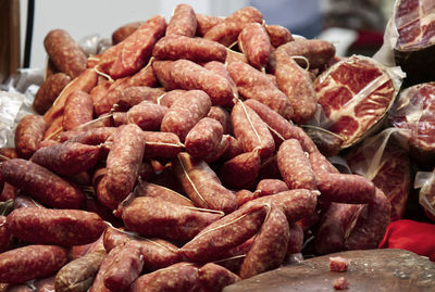 Close-up of roasted for sale in market