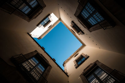 Low angle view of building against clear sky