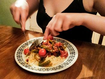 Close-up of food on table