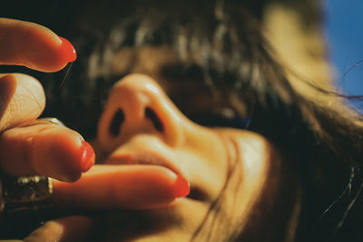 Close-up portrait of hands