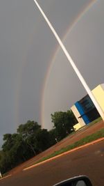 Rainbow over road