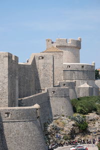 Low angle view of historic building against sky