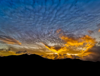 Scenic view of dramatic sky during sunset