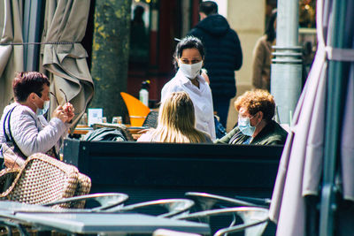 Group of people sitting in bus