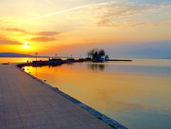 Scenic view of sea at sunset