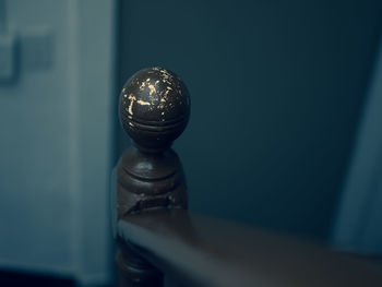 High angle view of electric lamp on table