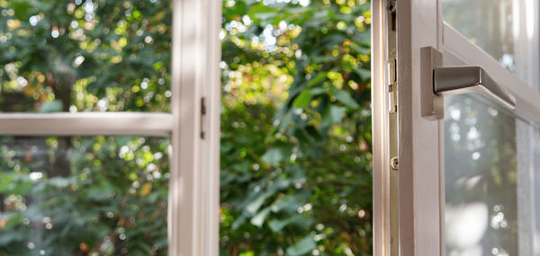 Close-up of open door