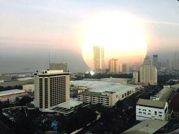 City at sunset