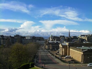 Buildings in city against sky