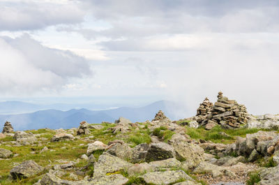 Scenic view of rocky mountains against sky