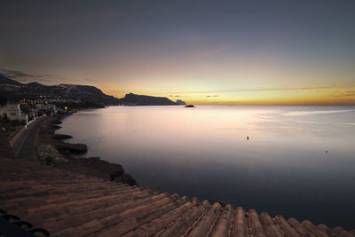 View of sea at sunset