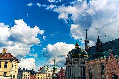 Low angle view of buildings against sky