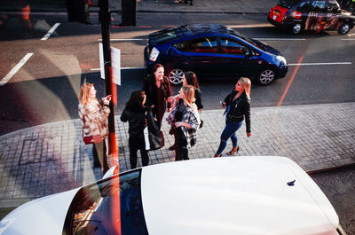 People standing on road