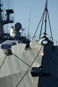 Close up of army ship - battleship - vertical