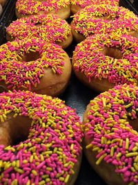 Close-up of donuts with sprinkles