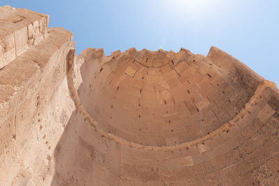 Low angle view of ancient temple against sky
