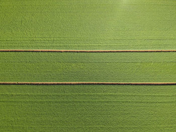 Aerial view of a plowed field
