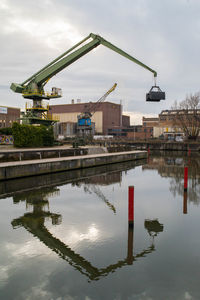 Reflection of construction site