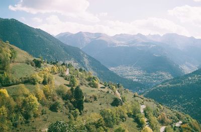 Scenic view of mountains against sky