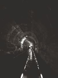 High angle view of illuminated tunnel