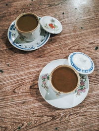 Coffee cup on table