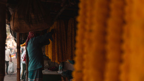 Close-up of clothes for sale at market stall