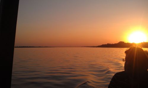 Scenic view of sea at sunset