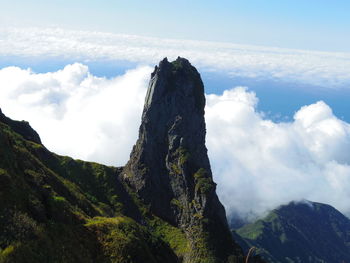 Low angle view of mountain against sky