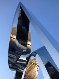 Low angle view of modern building against clear sky