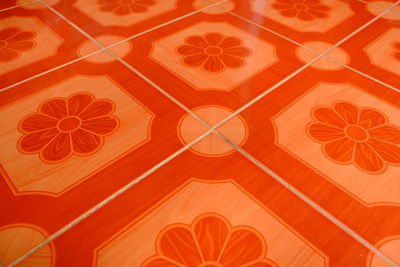 High angle view of orange design