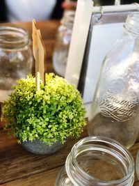 Close-up of jar on table