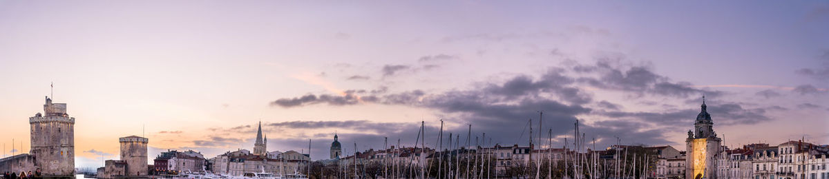 Buildings in city against sky