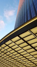 Low angle view of modern building against sky