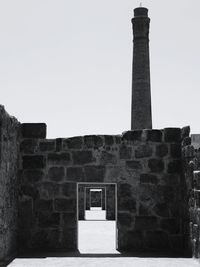 Low angle view of fort against clear sky