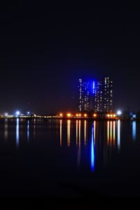 Illuminated city at night