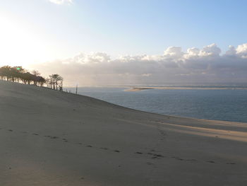 Scenic view of beach against sky