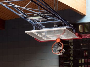 Low angle view of basketball hoop