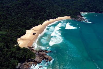 Panoramic view of bay of paraty in the sunny day, rio de janeiro, brazil