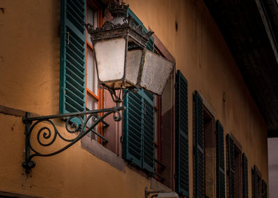 Low angle view of illuminated building