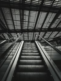 Low angle view of escalator